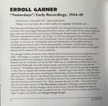 CD Erroll Garner: Yesterdays - Early Recordings 1944-49