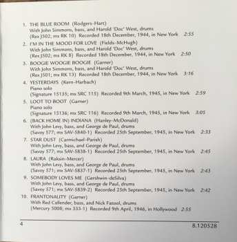 CD Erroll Garner: Yesterdays - Early Recordings 1944-49