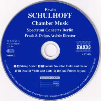 CD Erwin Schulhoff: Chamber Music