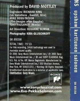 CD Esa-Pekka Salonen: LA Variations / Five Images After Sappho / Mania / Gambit / Giro