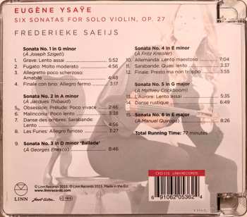SACD Eugene Ysaye: Six Sonatas For Solo Violin, Op. 27
