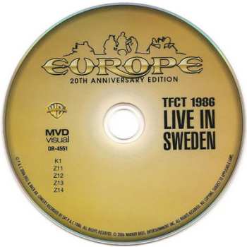 DVD Europe: The Final Countdown Tour 1986 - Live In Sweden