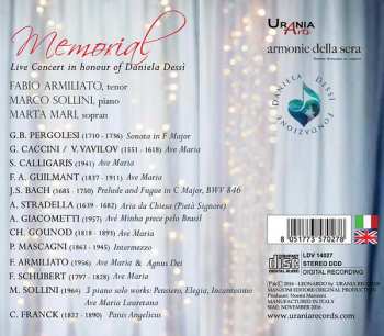 CD Marco Sollini: Daniela Dessì: Memorial