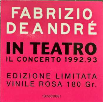 3LP Fabrizio De André: In Teatro (Il Concerto 1992.93) LTD | CLR