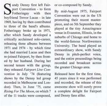 CD Fairport Convention: Evanston 1975, The Illinois Broadcast