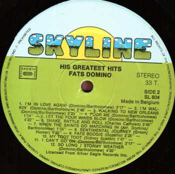 LP Fats Domino: His Greatest Hits