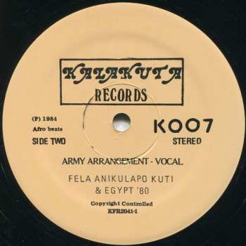 LP Fela Kuti: Army Arrangement