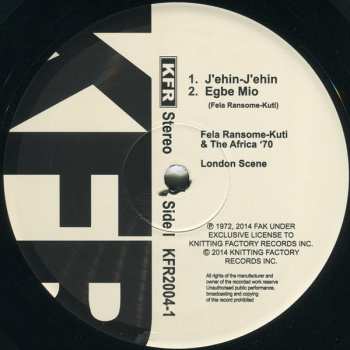 LP Fela Kuti: Fela's London Scene