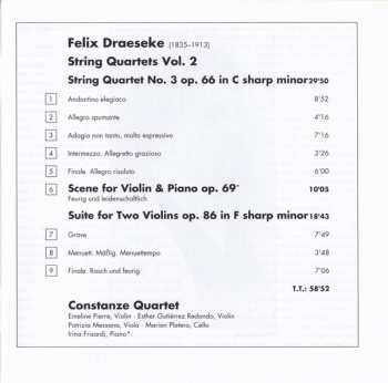 CD Felix Draeseke: String Quartets Vol. 2 (Quartet Op. 66, Scene Op. 69 ∙ Suite Op. 86)