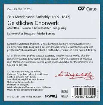 10CD/Caja Felix Mendelssohn-Bartholdy: Geistliches Chorwerk