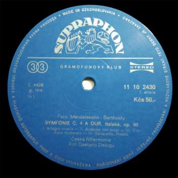 LP The Czech Philharmonic Orchestra: Symfonie Č. 4 Italská / Symfonie Č. 5 Reformační