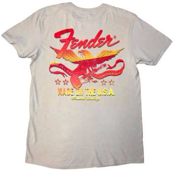 Mercancía Fender: Fender Unisex T-shirt: Made In The Usa (natural) (back Print) (small) S