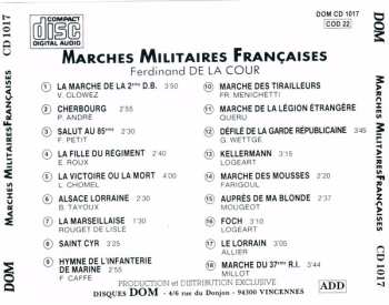 CD Ferdinand De La Cour: Marches Militaires Françaises