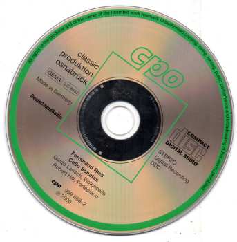 CD Ferdinand Ries: Cello Sonatas 
