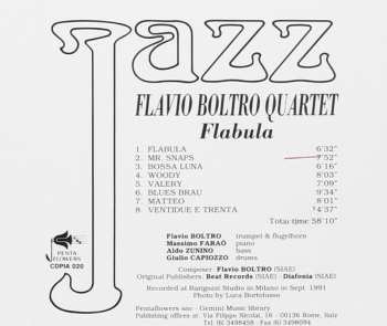 CD Quartetto Flavio Boltro: Flabula