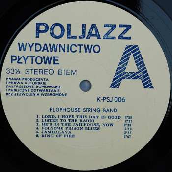 LP Flophouse String Band: In The Jailhouse, Now