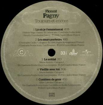 2LP Florent Pagny: Toujours Et Encore