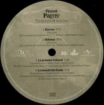 2LP Florent Pagny: Toujours Et Encore