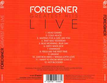 CD Foreigner: Greatest Hits Live