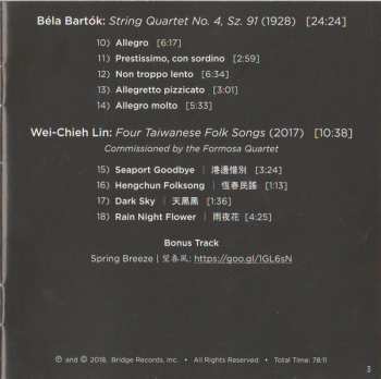 CD Formosa Quartet: From Hungary To Taiwan