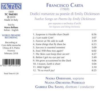 CD Gabriele Dal Santo: Dodici Romanze Su Poesie di Emily Dickinson
