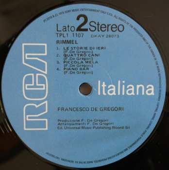 LP Francesco De Gregori: Rimmel