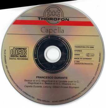 CD Francesco Durante: Chorwerke