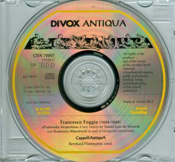 CD Francesco Foggia: Psalmodia Vespertina
