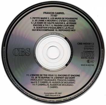 CD Francis Cabrel: Cabrel 77-87