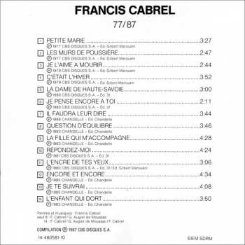 CD Francis Cabrel: Cabrel 77-87
