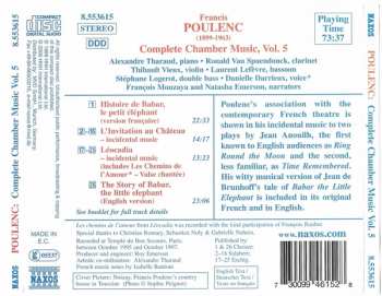 CD Francis Poulenc: Complete Chamber Music Vol. 5