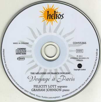 CD Francis Poulenc: Voyage À Paris (The Mélodies Of Francis Poulenc) 