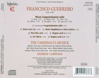 CD Francisco Guerrero: Missa Congratulamini Mihi
