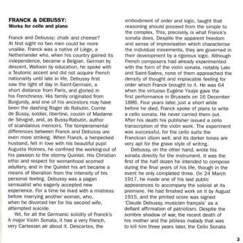 CD César Franck: Cello Sonatas Etc.