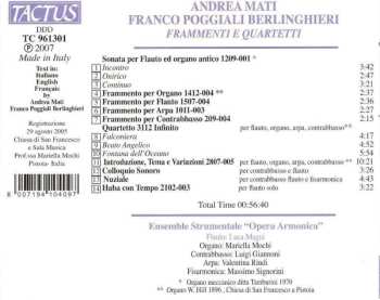 CD Franco Poggiali Berlinghieri:  Frammenti E Quartetti