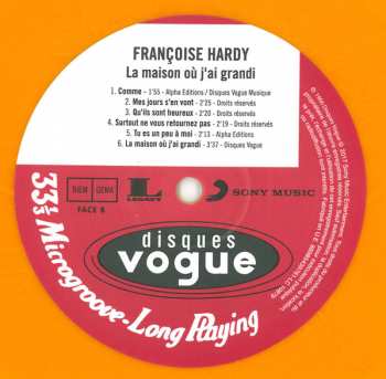 LP Françoise Hardy: La Maison Où J'ai Grandi LTD | CLR