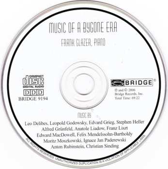 CD Frank Glazer: Music Of A Bygone Era