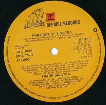 2LP Frank Sinatra: Portrait Of Sinatra: Forty Songs From The Life Of A Man