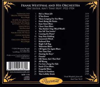 CD Frank Westphal's Orchestra: "Oh! Sister, Ain't That Hot!" 1922-1924