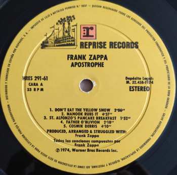 LP Frank Zappa: Apostrophe (')