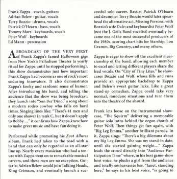 CD Frank Zappa: Halloween In The Big Apple (Live FM Broadcast From The Palladium NYC 31/10/1977)