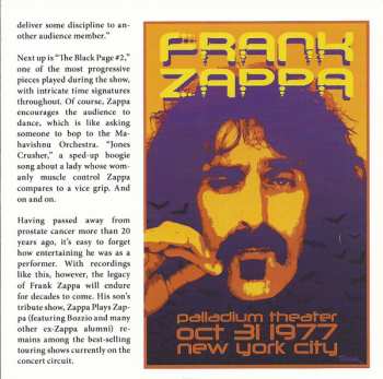 CD Frank Zappa: Halloween In The Big Apple (Live FM Broadcast From The Palladium NYC 31/10/1977)