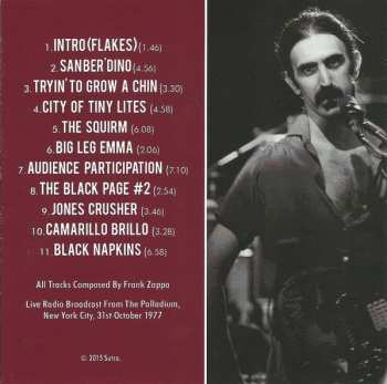 CD Frank Zappa: Halloween In The Big Apple (Live FM Broadcast From The Palladium NYC 31/10/1977)
