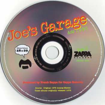 2CD Frank Zappa: Joe's Garage Acts 1, 2 & 3