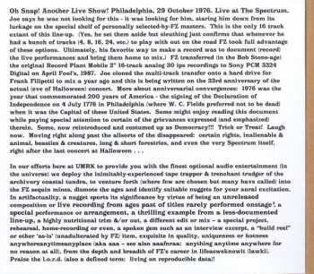 2CD Frank Zappa: Philly '76