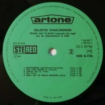 LP Frans van Tilburg: Geliefde Orgelwerken