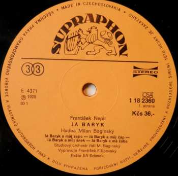 LP František Nepil: Já Baryk / Dův Ve Sluneční Ulici
