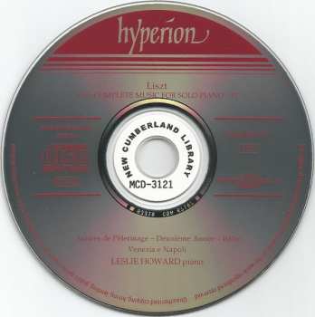 CD Franz Liszt: Deuxième Année De Pèlerinage - Italie / Venezia E Napoli