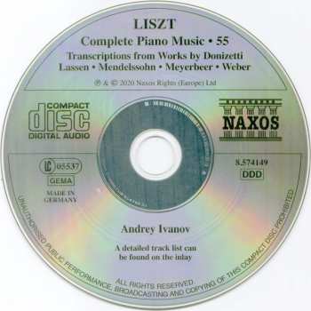 CD Franz Liszt: Transcriptions