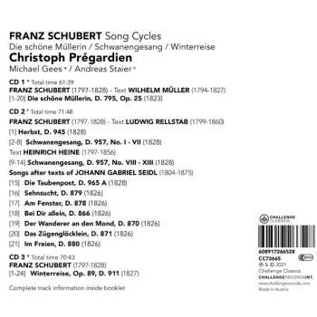 3CD Franz Schubert: Song Cycles - Die Schöne Müllerin / Schwanengesang / Winterreise